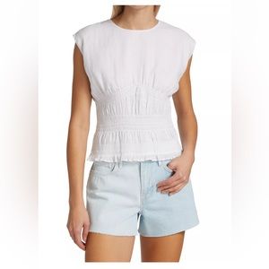 Frame blouse with smocked waist